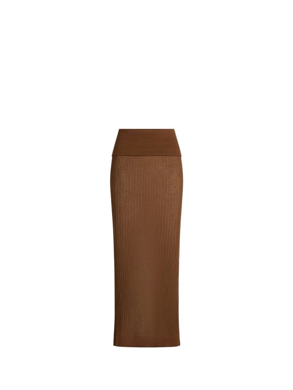 SKIMS Brown Ribbed Maxi Skirt